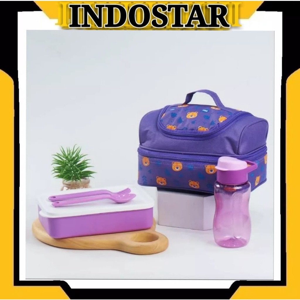 LUNCH BOX SMILEY / TEMPAT BEKAL MAKAN TAS SMILEY FREE BOTOL SENDOK GARPU