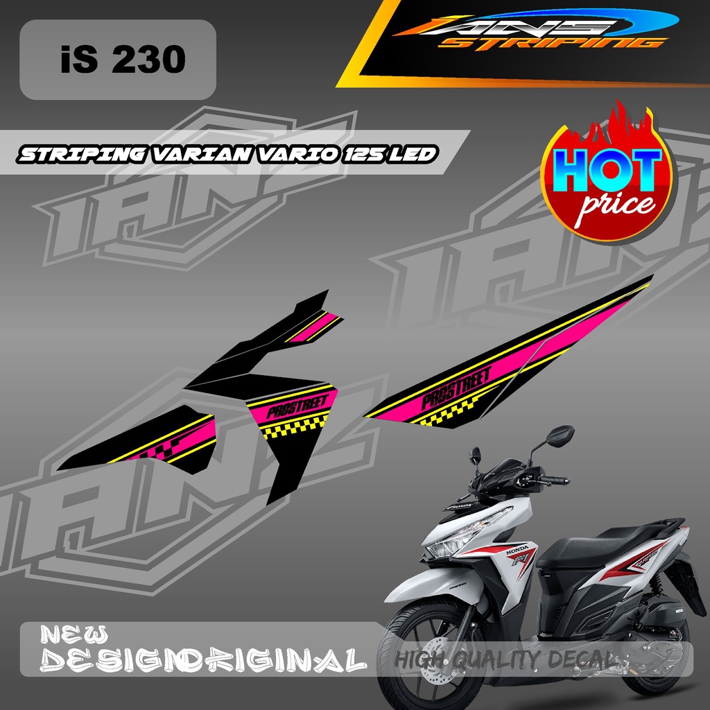 NEW DECAL STRIPING VARIO 125 LED SERIES PROSTREET RACING KONSEP / DECAL VARIO 125 LED CUSTOM WARNA / STIKER KERETA VARIO 125 LED IS230