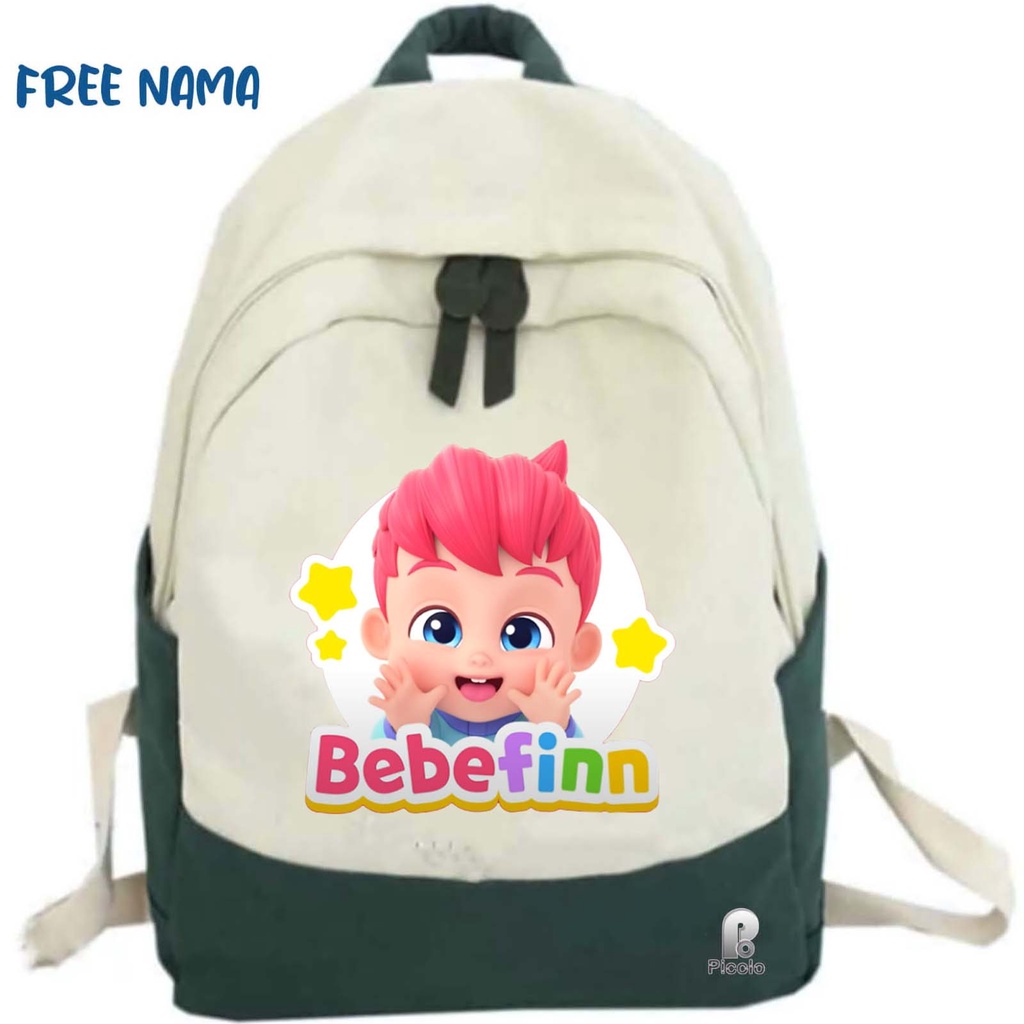 TAS RANSEL BACKPACK ANAK SEKOLAH MOTIF KARTUN BEBEFINN UNISEX (FREE NAMA)