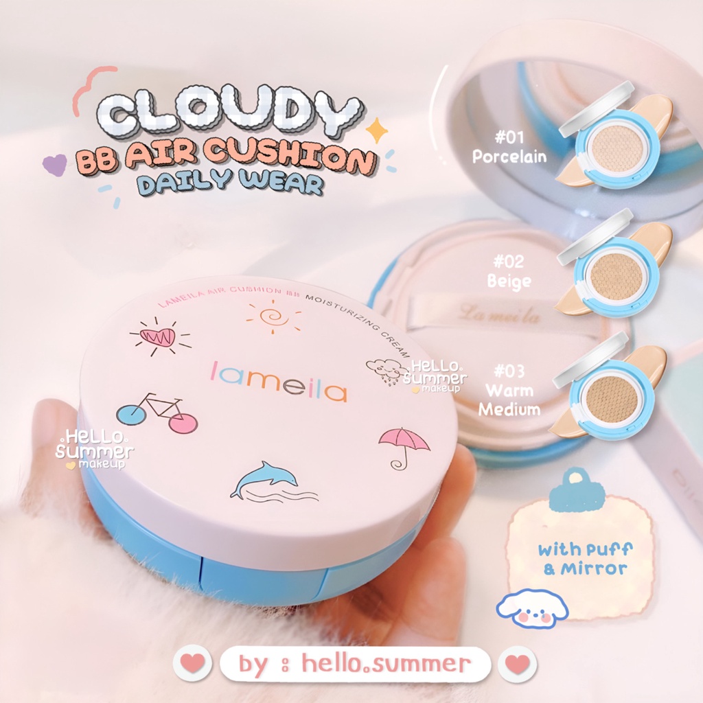 Cloudy BB Air Cushion BB Cushion Payung Foundation Moisturaizing Cream Tahan Lama Tahan Air Silky Finish