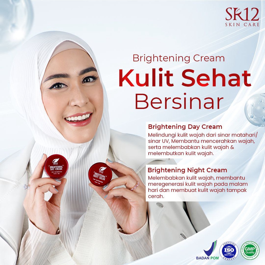 CREAM PENCERAH BPOM AMAN / KRIM SPF SR12 BRIGHTENING DAY &amp; NIGHT / MENYAMARKAN NODA HITAM