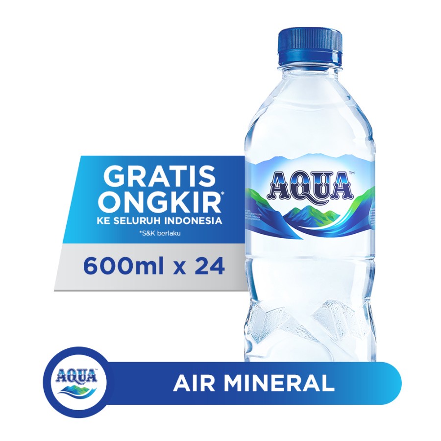 Aqua Air Mineral 600 ml 1 dus isi 24 pcs