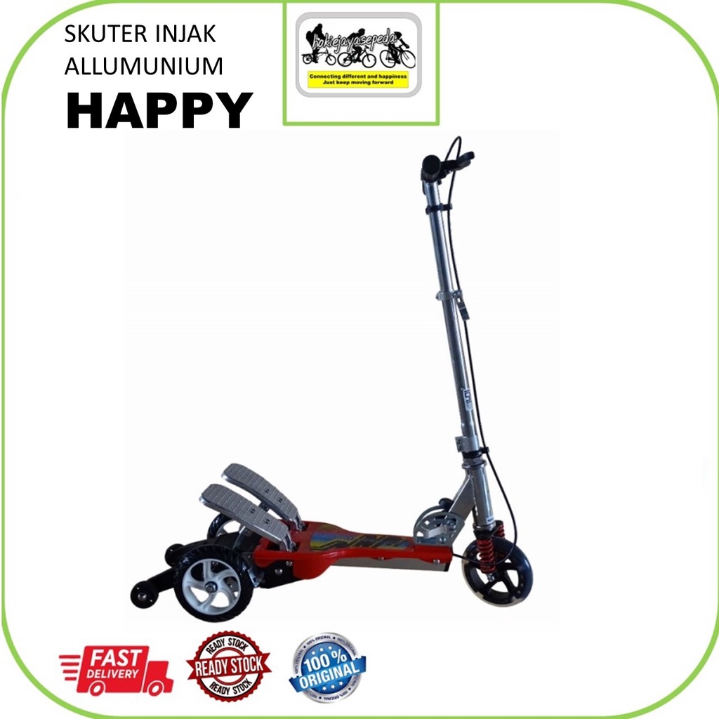 RMB HAPPY SKUTER DUAL PEDAL(injak) ANAK  BISA LIPAT dan ada rem produk dari element
