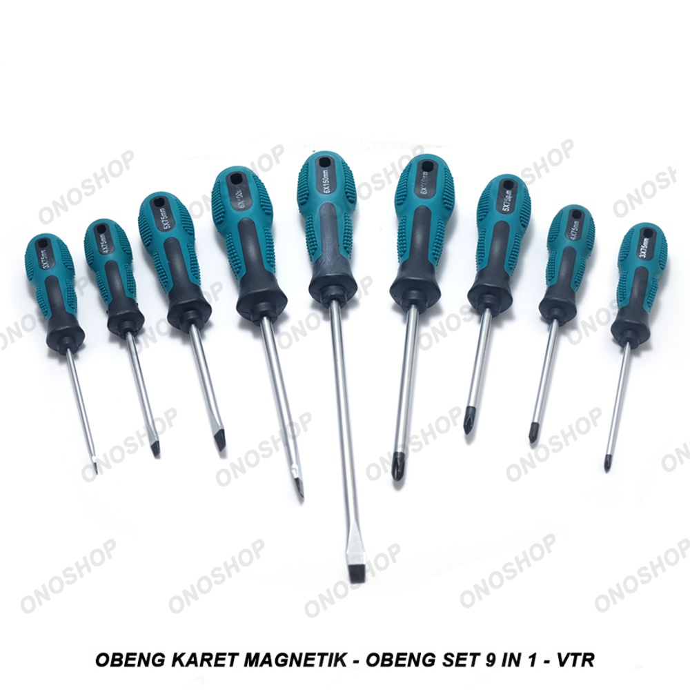 Obeng Set 9 in 1 - VTR - Obeng Karet Magnetik