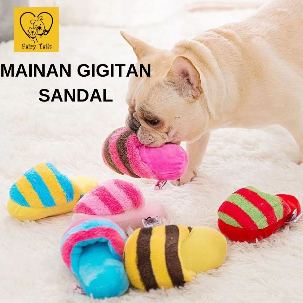 Mainan Boneka Sandal Kunyah Handmade Gigit Gigitan Untuk Anjing dan Kucing Anabul Desain Lucu | Chew Plush Slipper Toy