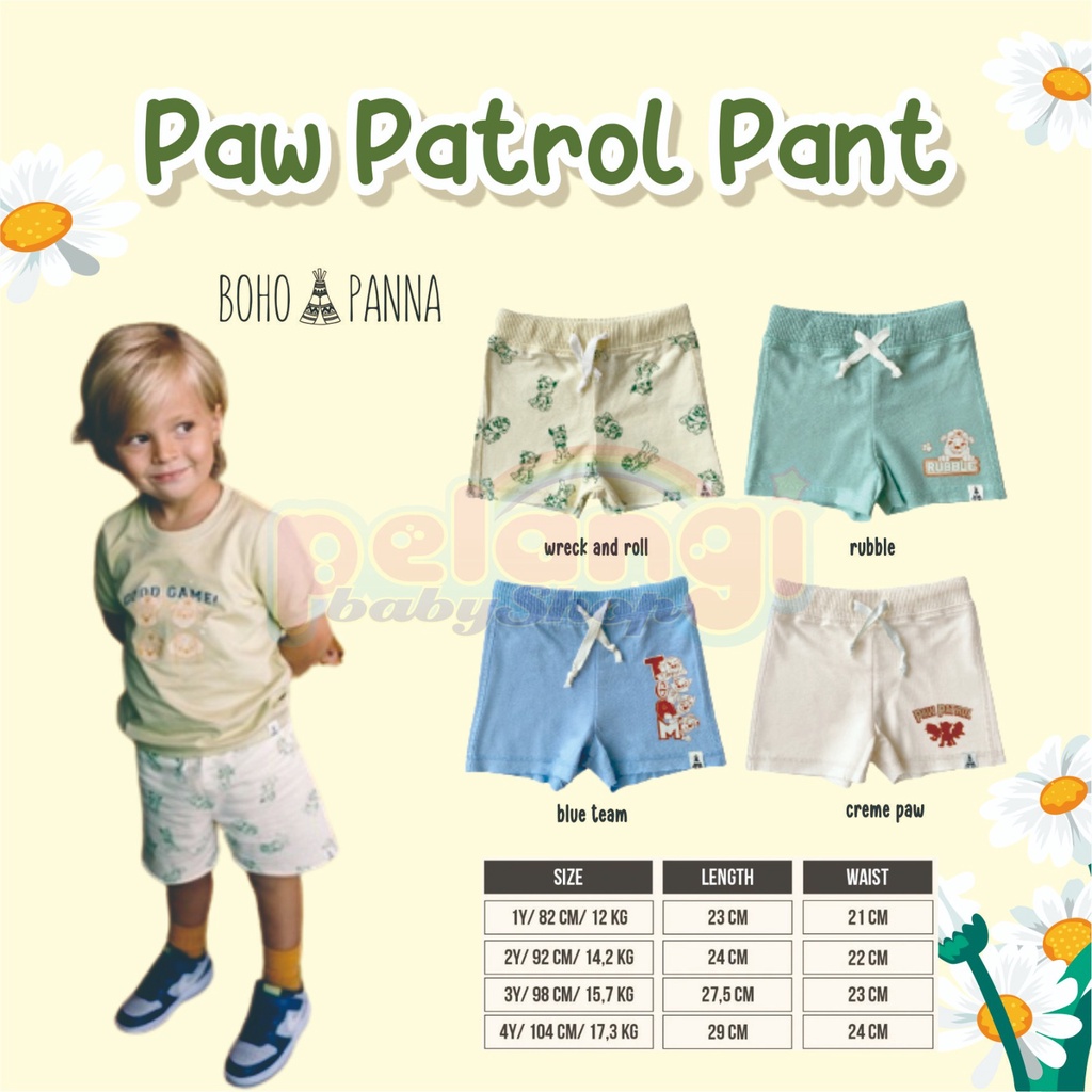 BOHOPANNA | BOHO | BOHO PANNA PAW PATROL PANTS | CELANA ANAK LAKI LAKI MOTIF PAW PATROL | CELANA PENDEK | CELANA SANTAI | CELANA MAIN