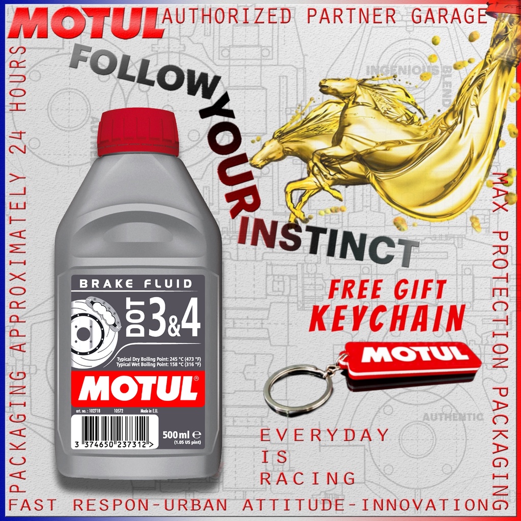 MOTUL BRAKE FLUID RACING DOT 3&amp;4 DOT 5.1 DOT 4  500 ml MINYAK REM RACING OLI MOTOR IMPORT ORIGINAL