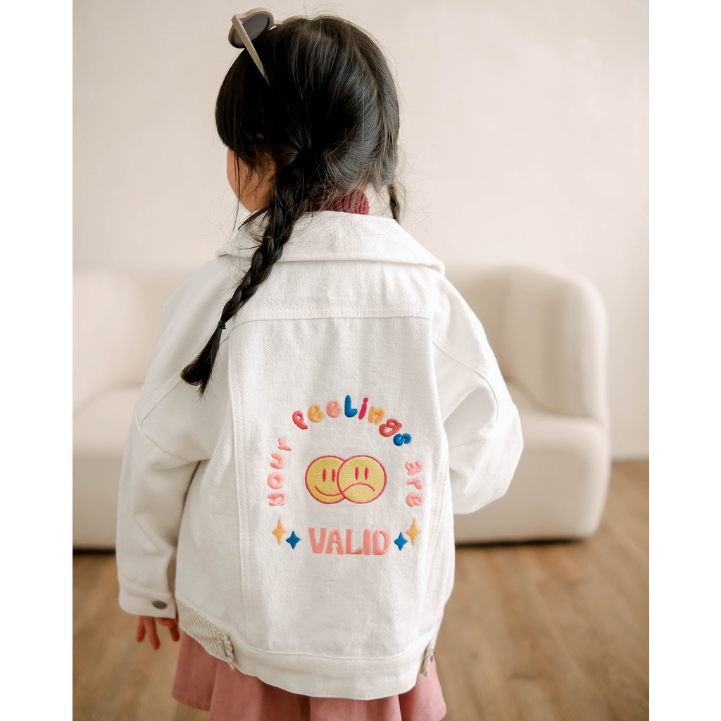 VALID DENIM JACKET | Jaket Denim Anak | Jaket Colorful Anak | Jaket Denim Anak Unisex | Jaket Jeans Anak Oversized | Jaket anak bordir patch