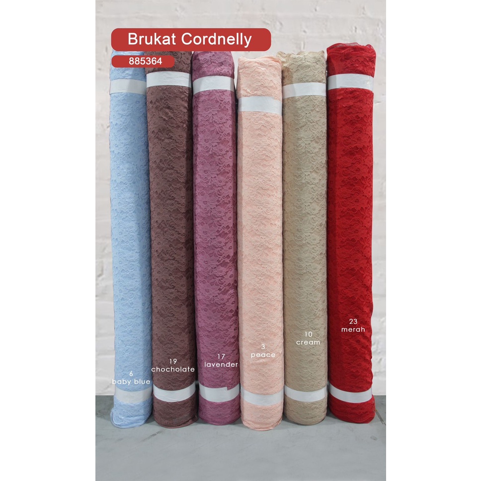 Bahan multi kain brukat cord cordnelly cordneli pesta bridesmaid wedding nikahan kawinan eceran per 0.5 meter