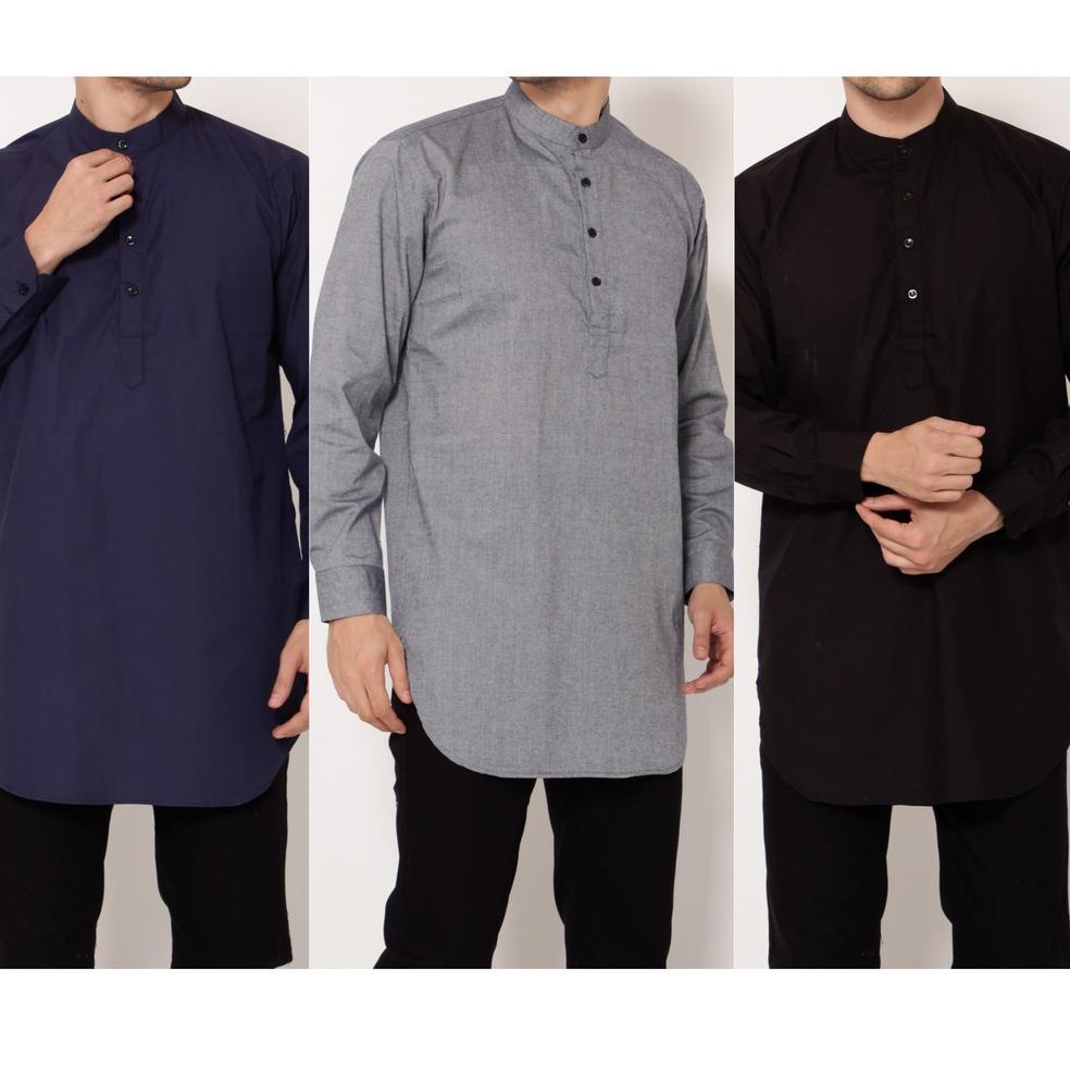 PALING LARIS Ondeng88 Koko Ku Pakistan Pria Panjang Polos Navy Hitam