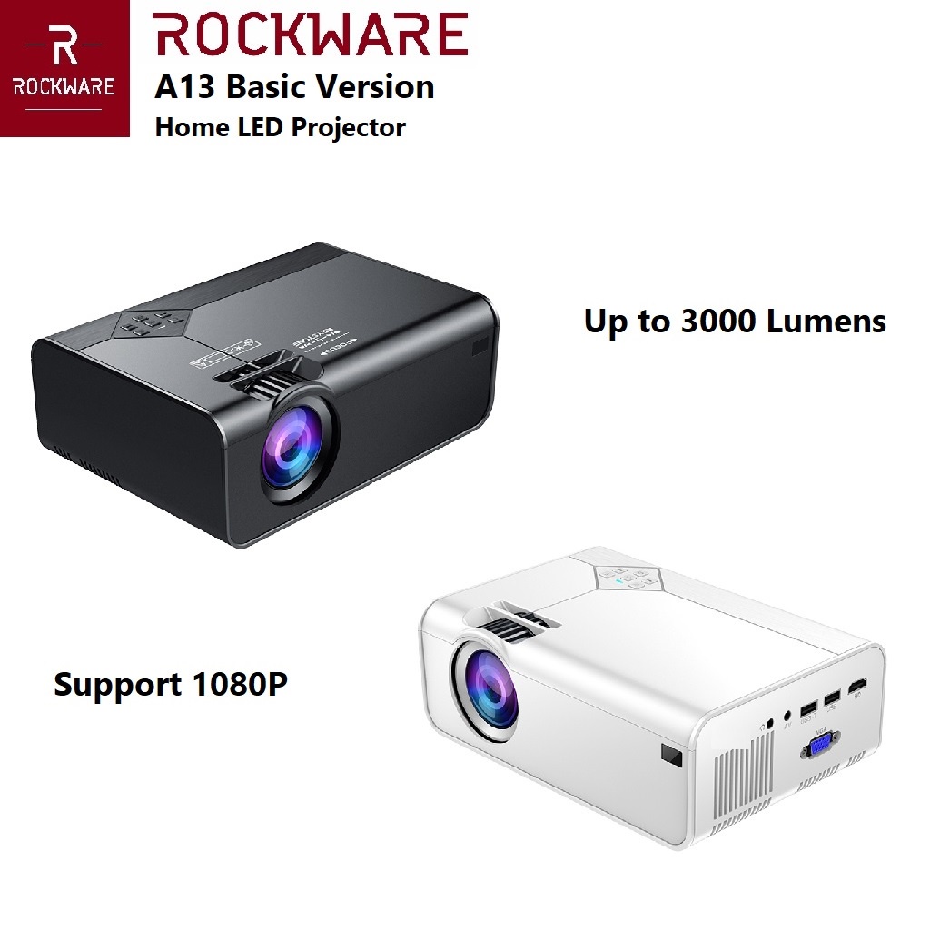 ROCKWARE A13 BASIC - HD Projector 3800 Lumens - Support 1080P