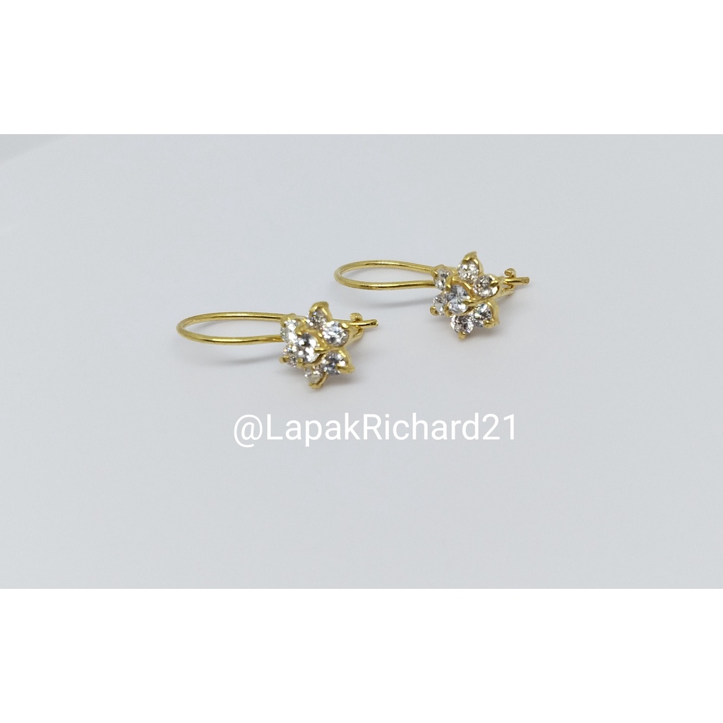 Anting dewasa emas muda desy 1gram model kembang Emas muda