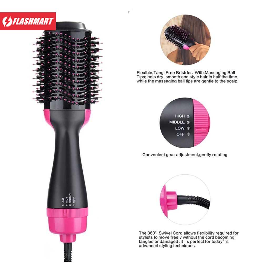 Flashmart Sisir Roller Hair Dryer Rambut 2in1 Volumizer Curler Comb - WB-336