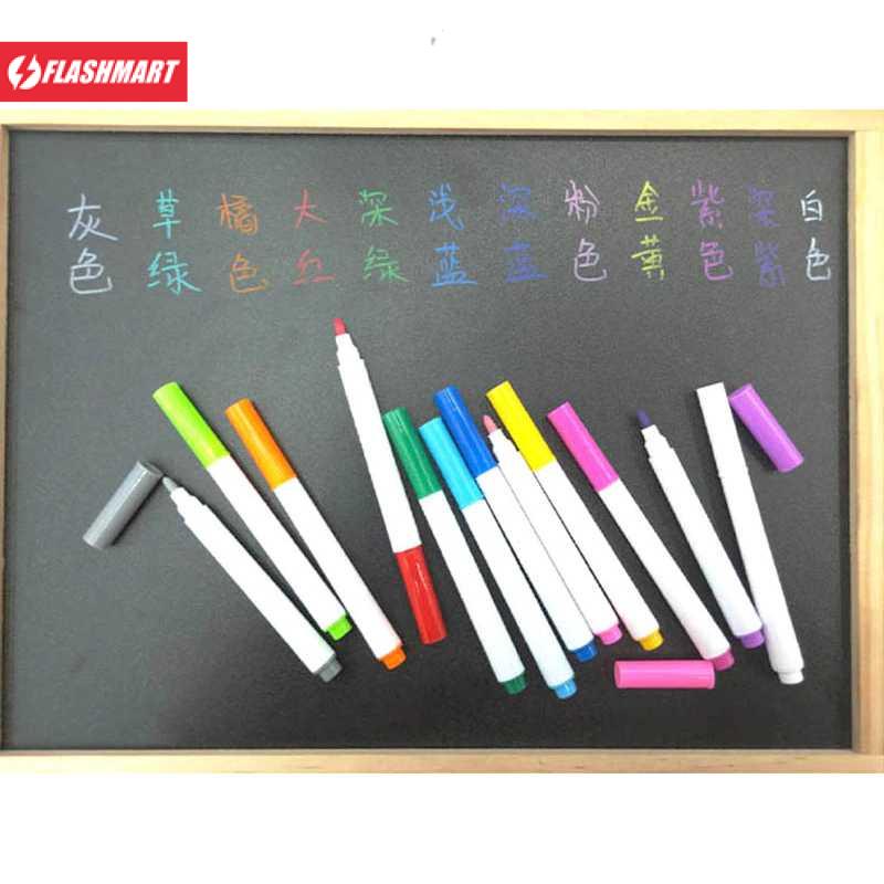 Flashmart Kapur Liquid Chalk Erasable Pen Marker Kaca Papan Tulis 12PCS - GP-96