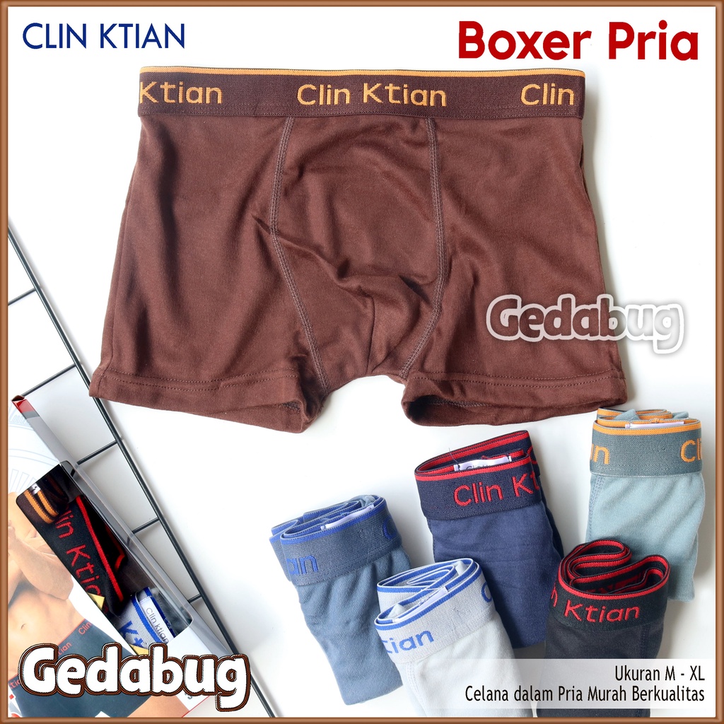 CD Boxer Pria ClinKtian | Celana dalam pria Supersoft Berkualitas | Gedabug