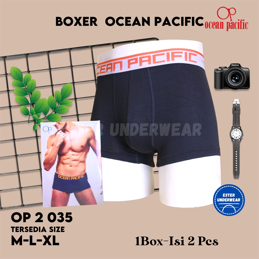 CELANA DALAM BOXER OCEAN PASIFIC OP 2 035 ISI 2 BAHAN MODAL