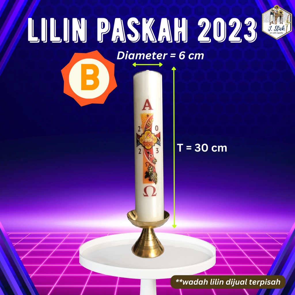 LILIN PASKAH, JUMBO tinggi 30 dan 40 cm  diameter 6 cm