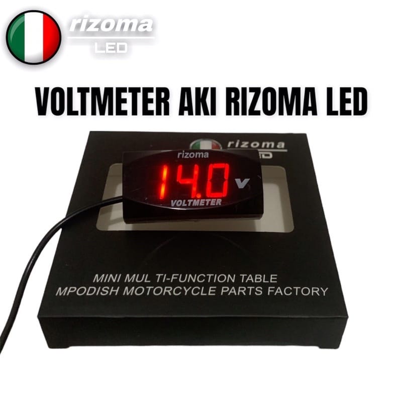 VOLTMETER AMPERE AKI ACCU DIGITAL 12 VOLT WARNA MERAH BIRU VOLT METER RIZOMA UNIVERSAL MOBIL MOTOR