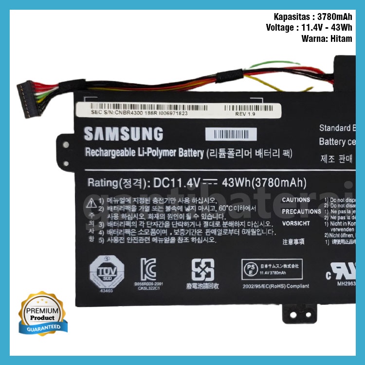 Baterai Laptop Samsung NP370 NP450 NP370R4E NP450R5V AA-PBVN3AB