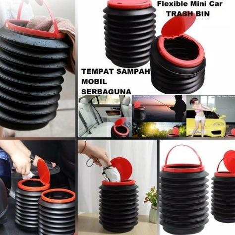 Tempat Sampah Mobil Bulat lipat Anti Air / Tong Sampah Portable Mini