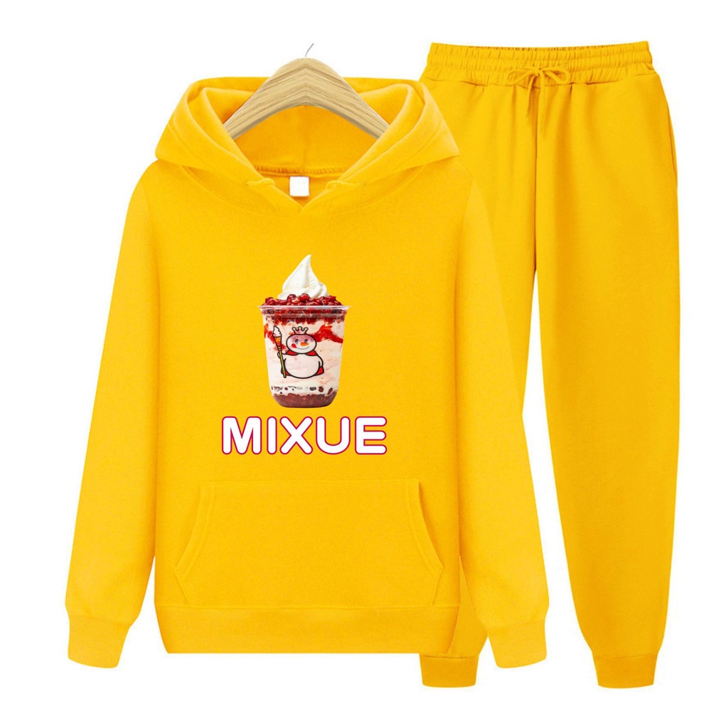 MIXUE ICE CREAM Sweater Hoodie Lengan Panjang Anak Atasan Dan Setelan Usia 4-13+Tahun  bisa Bayar Ditempat COD