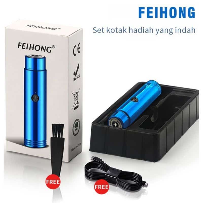 Alat cukur elektrik portable mini FEIHONG/shaver isi ulang USB/shaver travel/untuk pria dan wanita / Pisau Cukur Jenggot Recharge