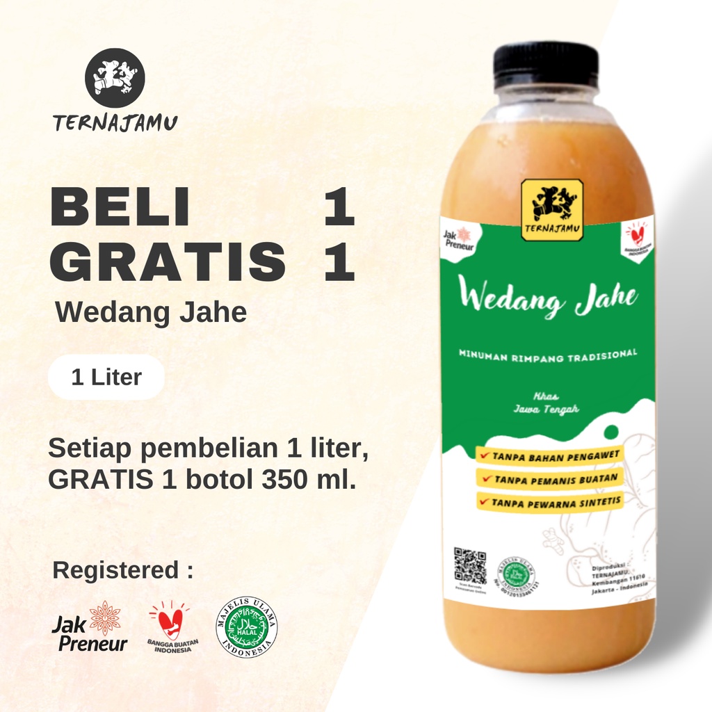 

Jamu Wedang Jahe / Wedang Jahe Secang / Minuman Jahe Asli Herbal Tradisional 1 Liter - TERNAJAMU