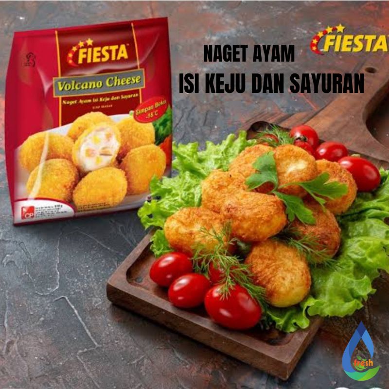 

Fiesta Volcano Cheese 500gr Naget Ayam isi Keju dan Sayuran