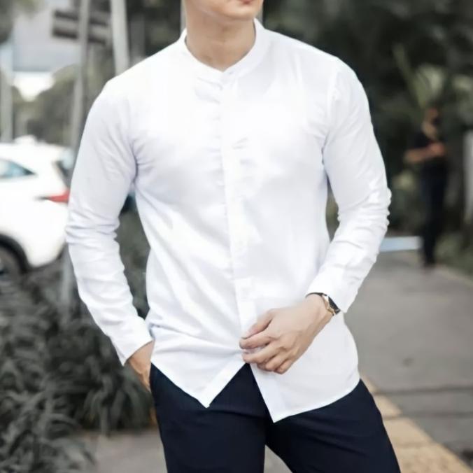 Sale KEMEJA KOKO QUWAYS DEWASA PUTIH POLOS TERBARU KEMKO /BAJU KOKO PRIA/BAJU KOKO DEWASA/BAJU KOKO 