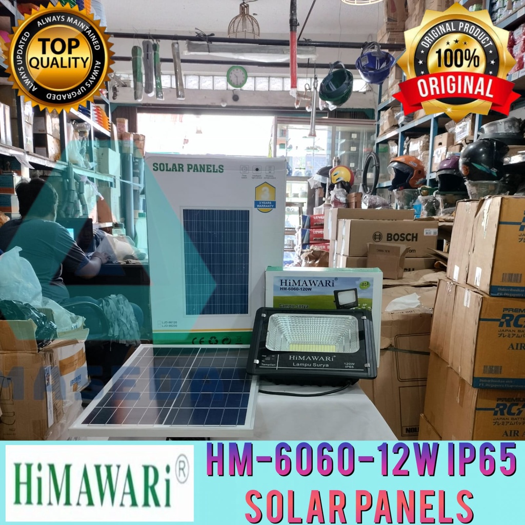 Lampu surya 120W outdoor flood solar light HM-6060 120 Watt HIMAWARI