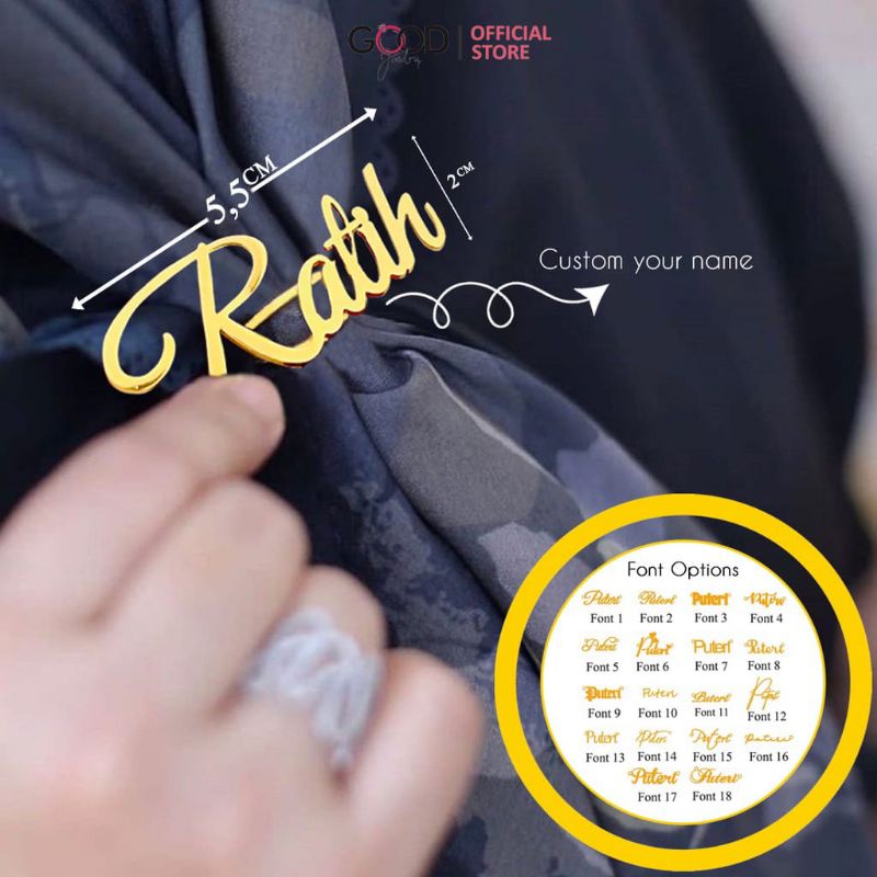 Bros Ring Nama Custom Bros Nama Custom lapis emas Bros logo