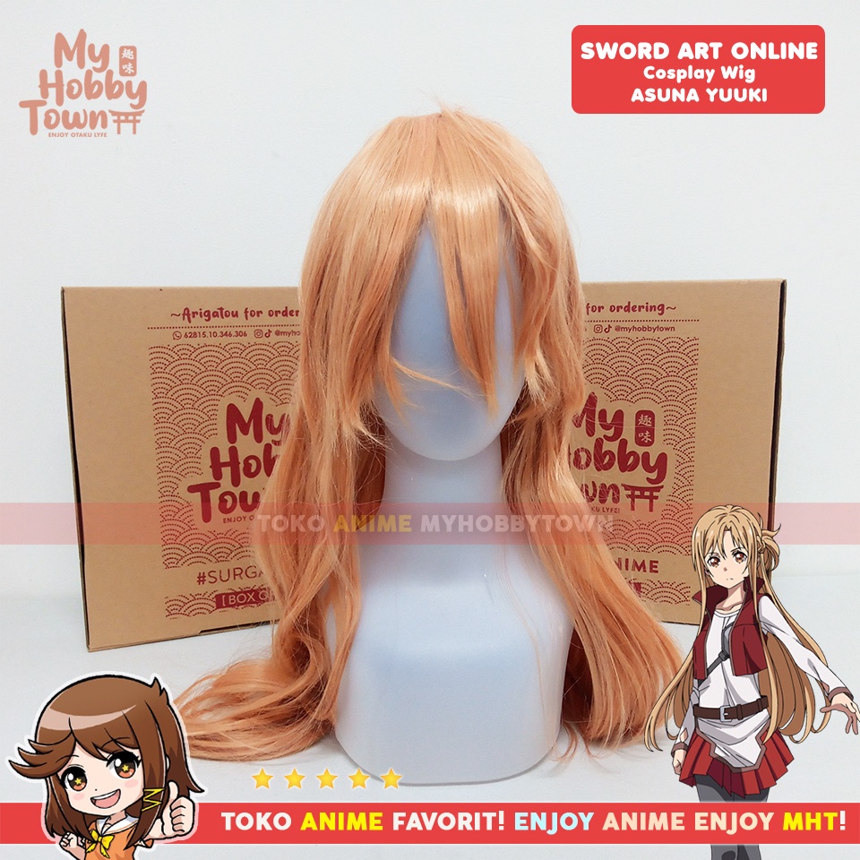 Wig Rambut Palsu Anime MCoser Light Brown 85 cm 217DB - Sword Art Online - Asuna Yuuki Cosplay