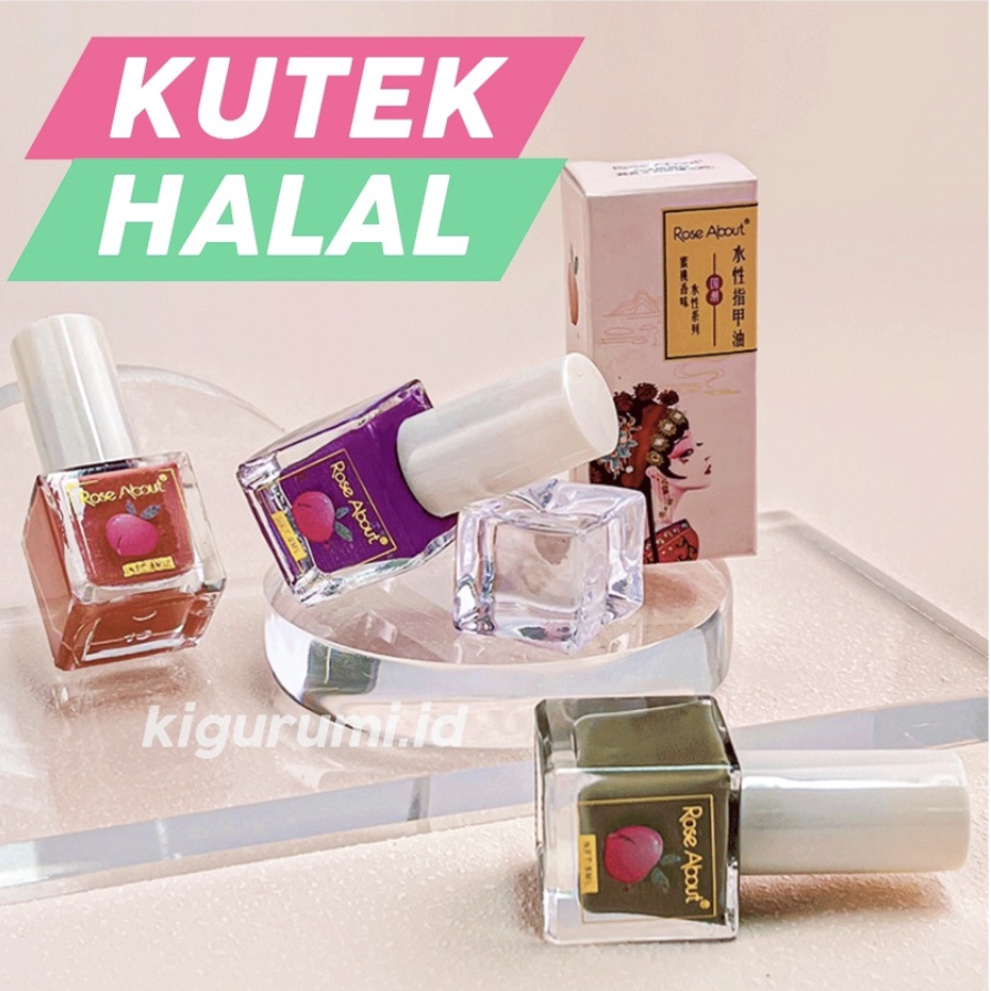 Rose About Kutek Peel Off Halal Bisa Kupas Nail Polish Kutek Muslimah Kutek Halal Cat kuku Peel off Kupas
