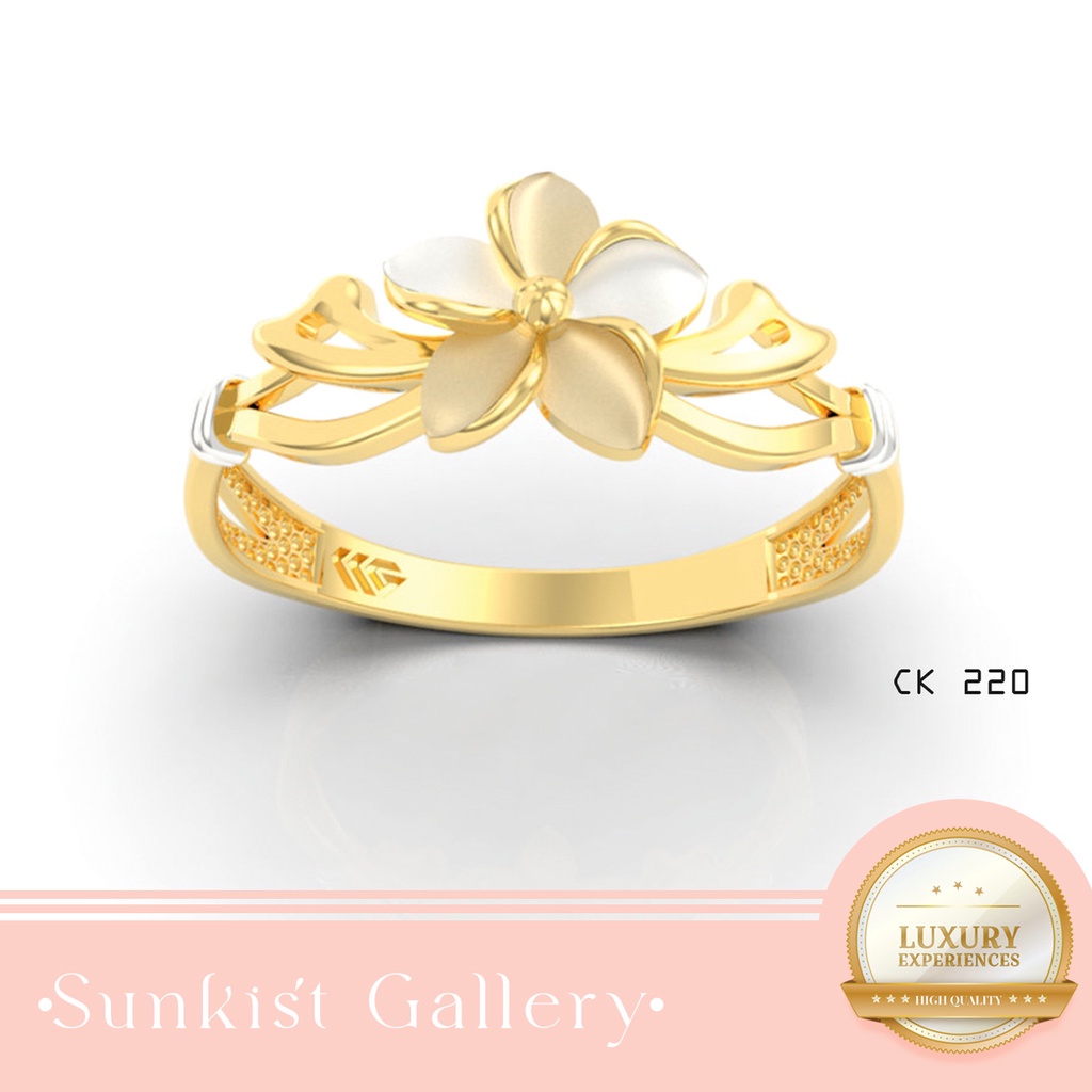 CINCIN EMAS ASLI KADAR 375 ATAU 8 KARAT DAN KADAR 300 ATAU 6 KARAT CINCIN BUNGA EMAS CINCIN WANITA M