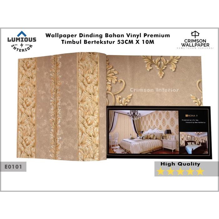 Terlaris Wallpaper Dinding Vinyl Premium Salur Klasik Mewah Rona