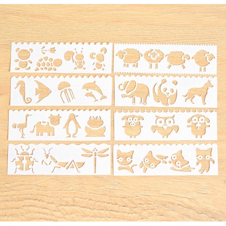 

Terlaris Plastic Stencil 15.5X5.5Cm - Cute Animal Theme (8Pcs)
