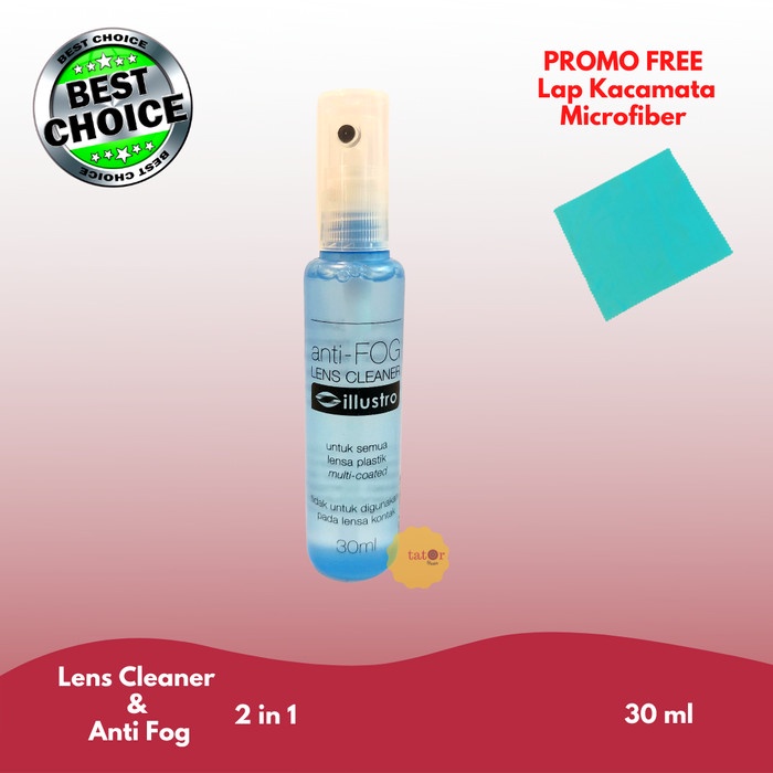 ILLUSTRO LENS CLEANER + ANTI FOG 2 IN 1 PEMBERSIH KACA MATA/LENSA 30ML