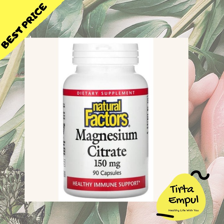 Natural Factors Magnesium Citrate 150mg 90 Tablets Vitamin Saraf