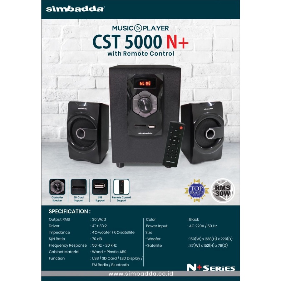 Speaker Simbadda CST 5000N+ Bluetooth FM SD USB