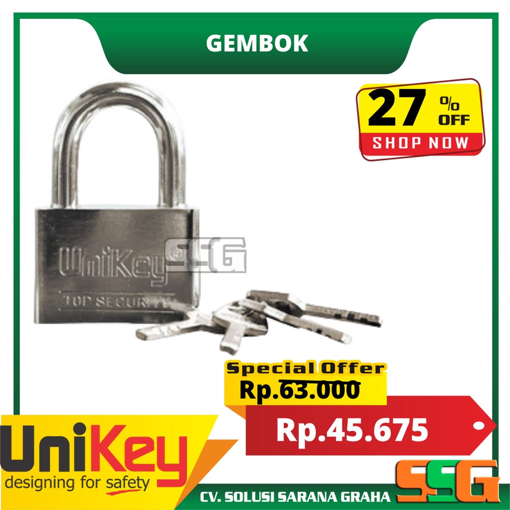 Gembok UNIKEY / Padlock UNIKEY UK 2103 40 CP