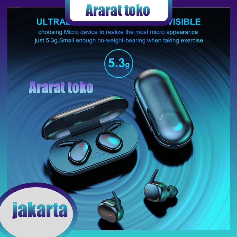 headset bluetooth full bass TWS Y30 asli earphone Bluetooth Original henset Murah TWS True wireless 