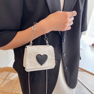 Bag Mini Heart Patch Detail Flap Square Bag Crossbody Bag 10048