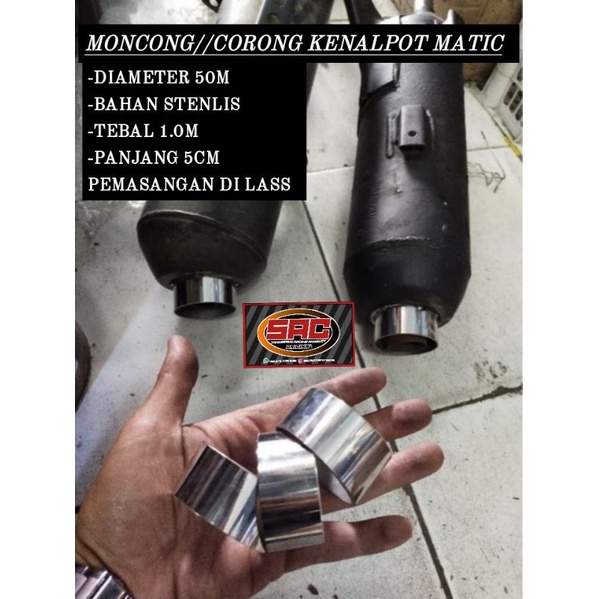 MONCONG KENALPOT ALL MATIC bahan setenlis pemasangan di lass