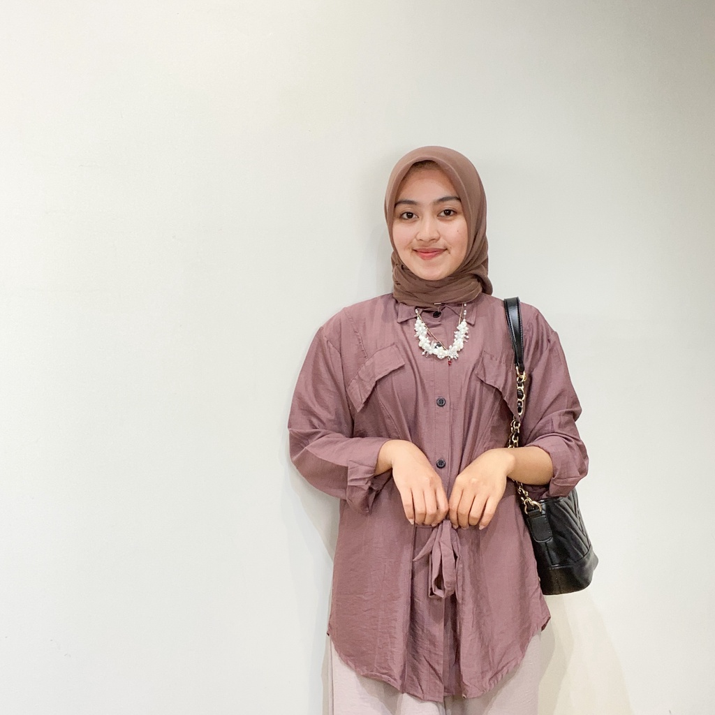 Neila Blouse Atasan Wanita Bahan Linen LD 110