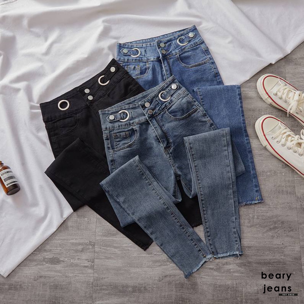 BEARYJEANS Skinny Jeans Ring desain Celana Jeans Wanita Import Premium Jeans Highwaist - BJ036