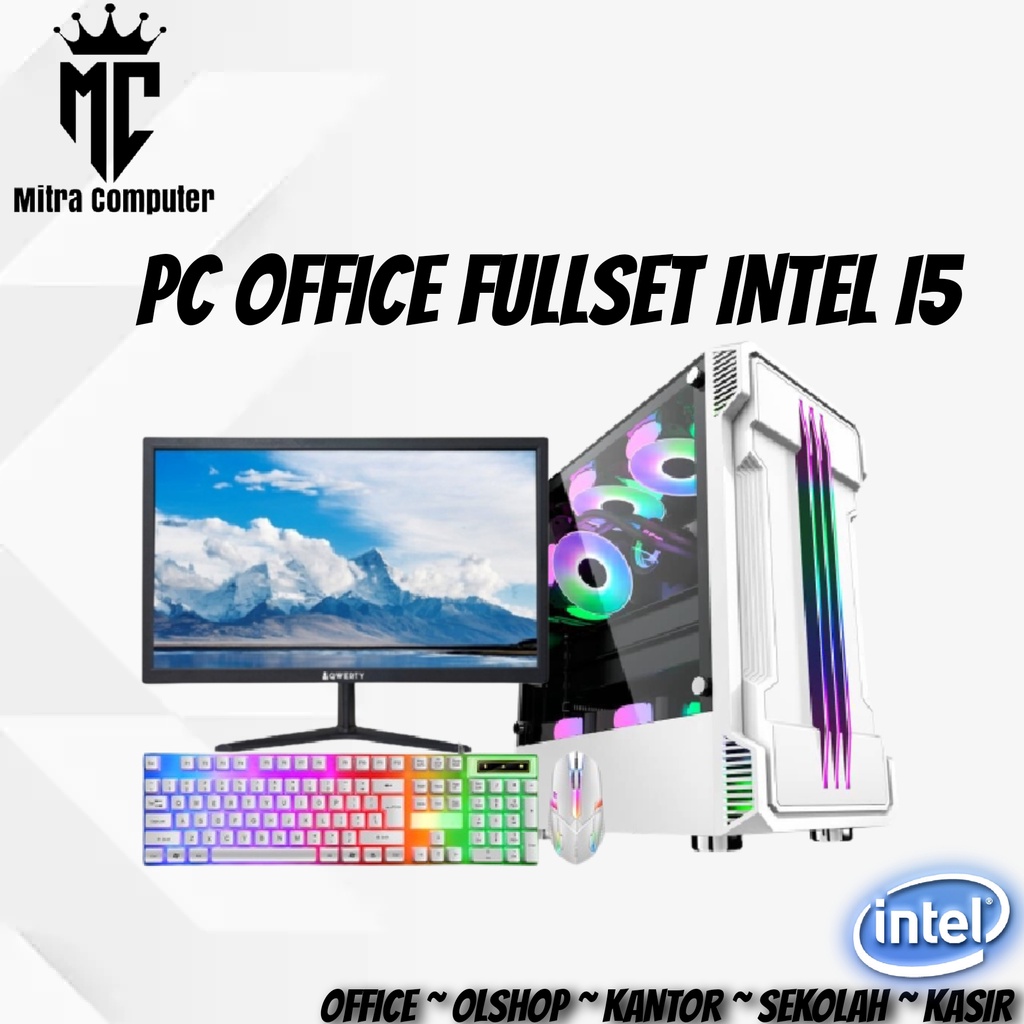 KOMPUTER FULLSET SIAP PAKAI INTEL CORE I5 SSD 120 GB RAM 8 GB HDD 500 GB LED 19&quot; COCOK UNTUK SEKOLAH KANTOR DLL