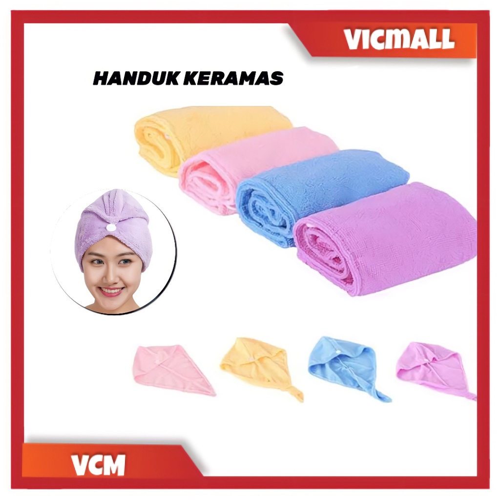 (VCM) Handuk Mandi Kepala Keramas Microfiber