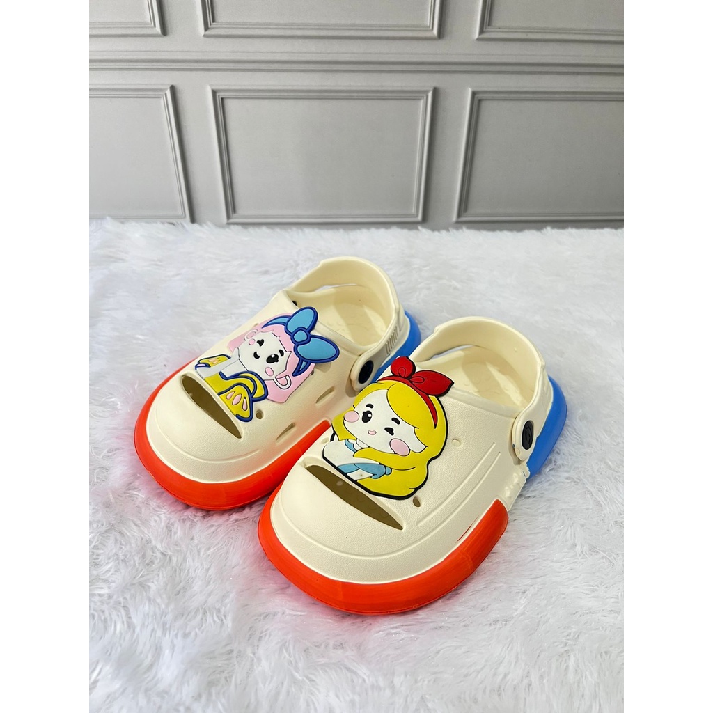 DX-523D Sandal Anak Perempuan Cewek Selop Tali Belakang Karakter Princess Merek Dulux Size 25-30