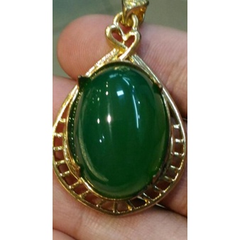 Batu Akik Liontin Hijau Garut/Ohen/Ijo Garut Chrysoprase HQ 3s260