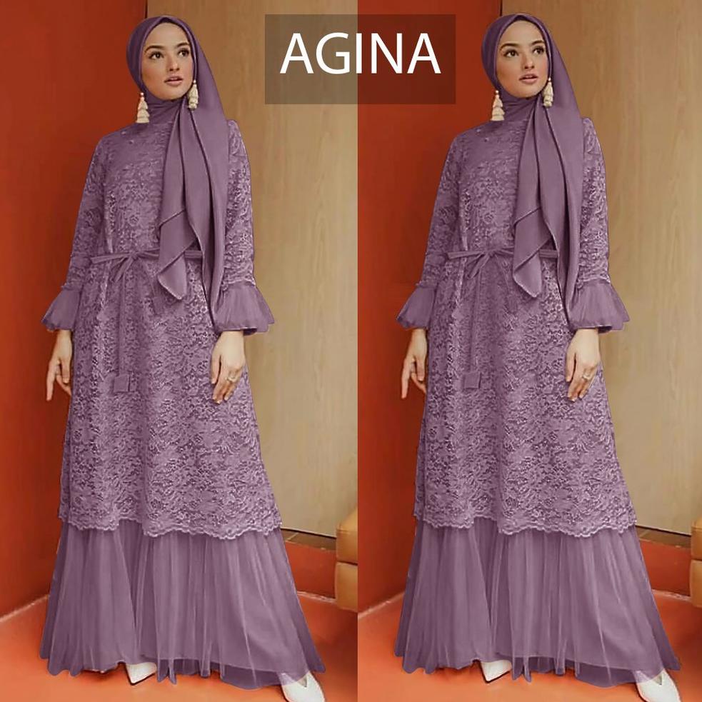 SIAP KIRIM GAMIS MAXI AGNIA AGINA /GAMIS BRUKAT KOMBI TILE/GAMIS BRUKAT TIMBUL TERBARU SIZE S-M,L,XL